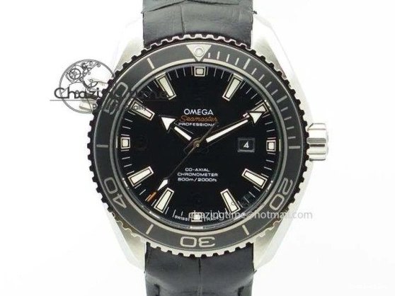 0509 Trendsetting Speedmaster ’57 SS Chrono AXF Best Edition RG Bezel Black Dial on Black Leather Strap A 8283